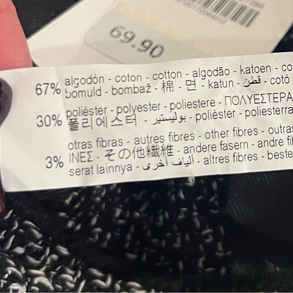 Zara black and white wide leg trouser pants size XS NWT - Picture 8 of 9